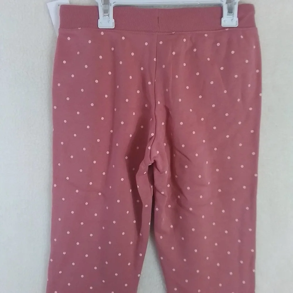 Oshkosh Fleece Lined High Rise Jogger Girl's Size 14 in‎ Pink Polka Dots